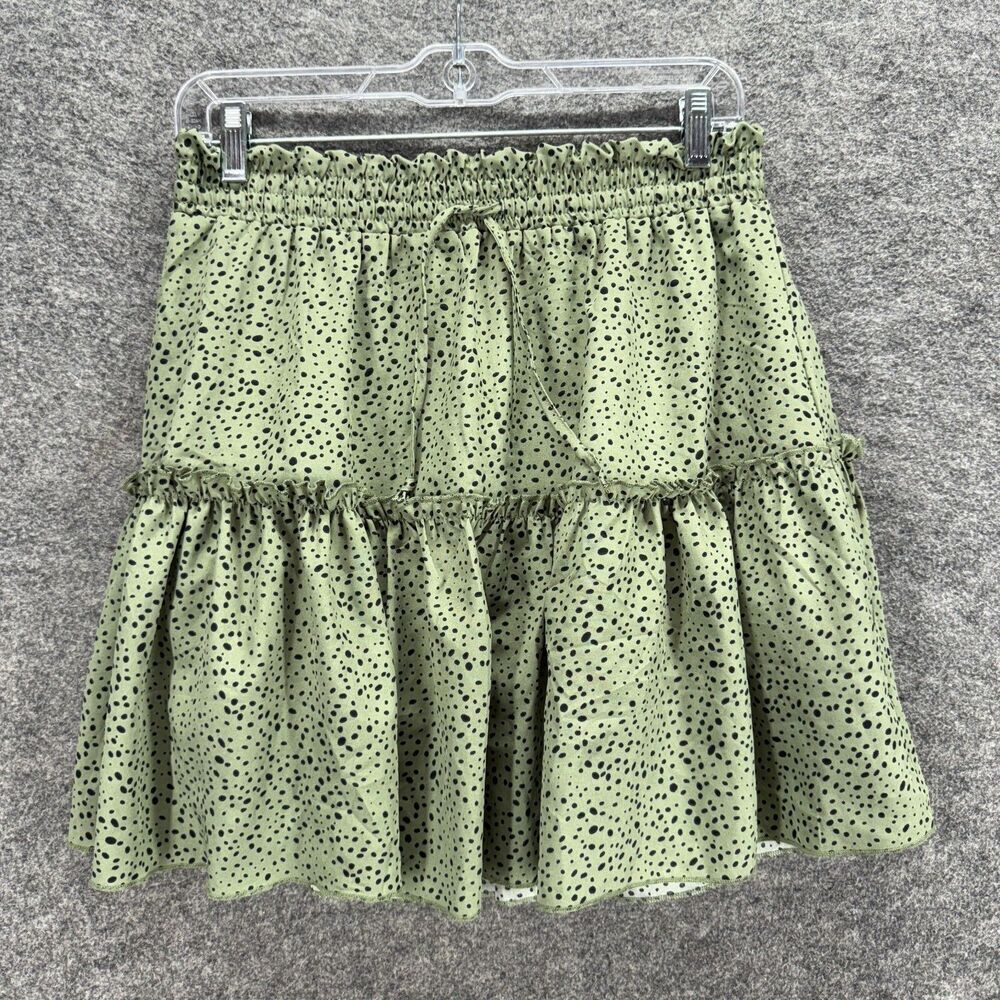 Alelly Skirt Women M Medium Grya Polka Dot A-Line Midi Lined Mid Rise Drawstring